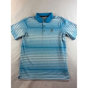 Nike Golf Dri-FIT‎ Polo Shirt Kids Large Blue White Striped Old Course